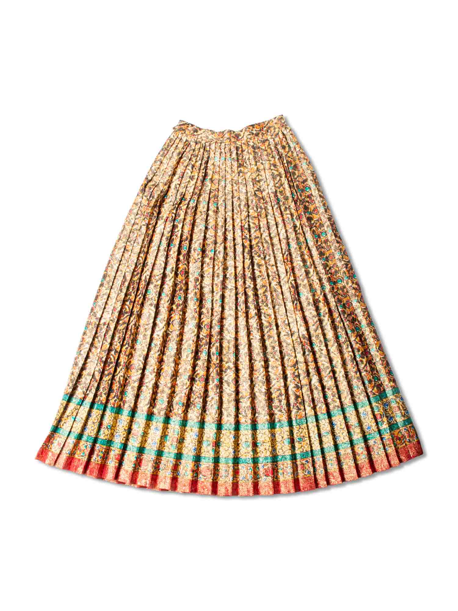 Yves Saint Laurent Vintage Pleated Lurex Maxi Skirt Multicolor-designer resale
