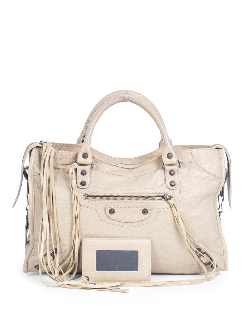 Balenciaga Agneau Classic Hardware City Bag Beige-designer resale