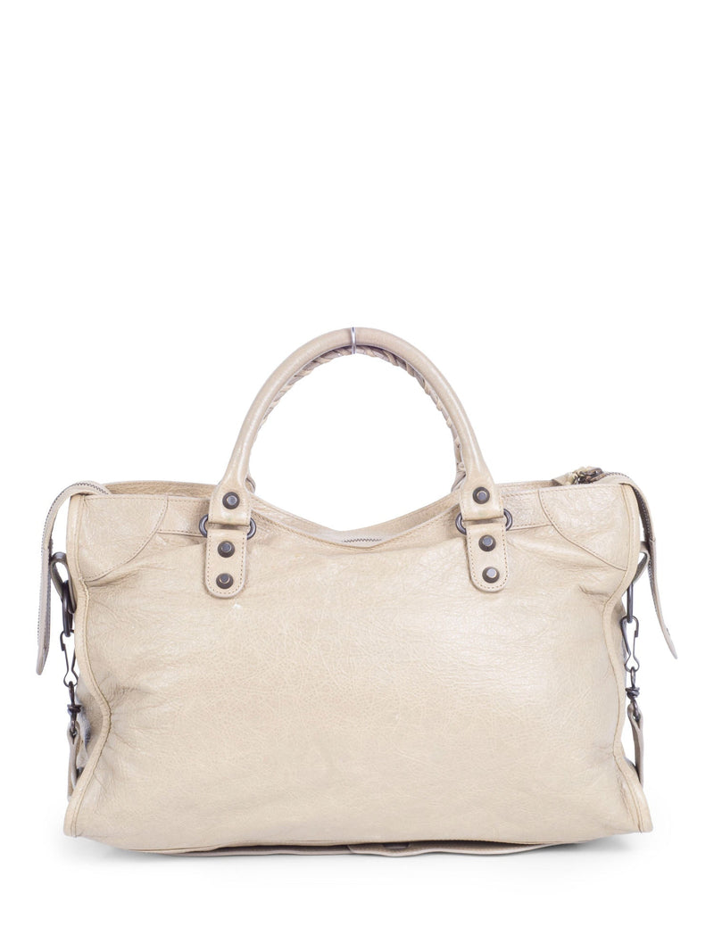 Balenciaga Agneau Classic Hardware City Bag Beige-designer resale
