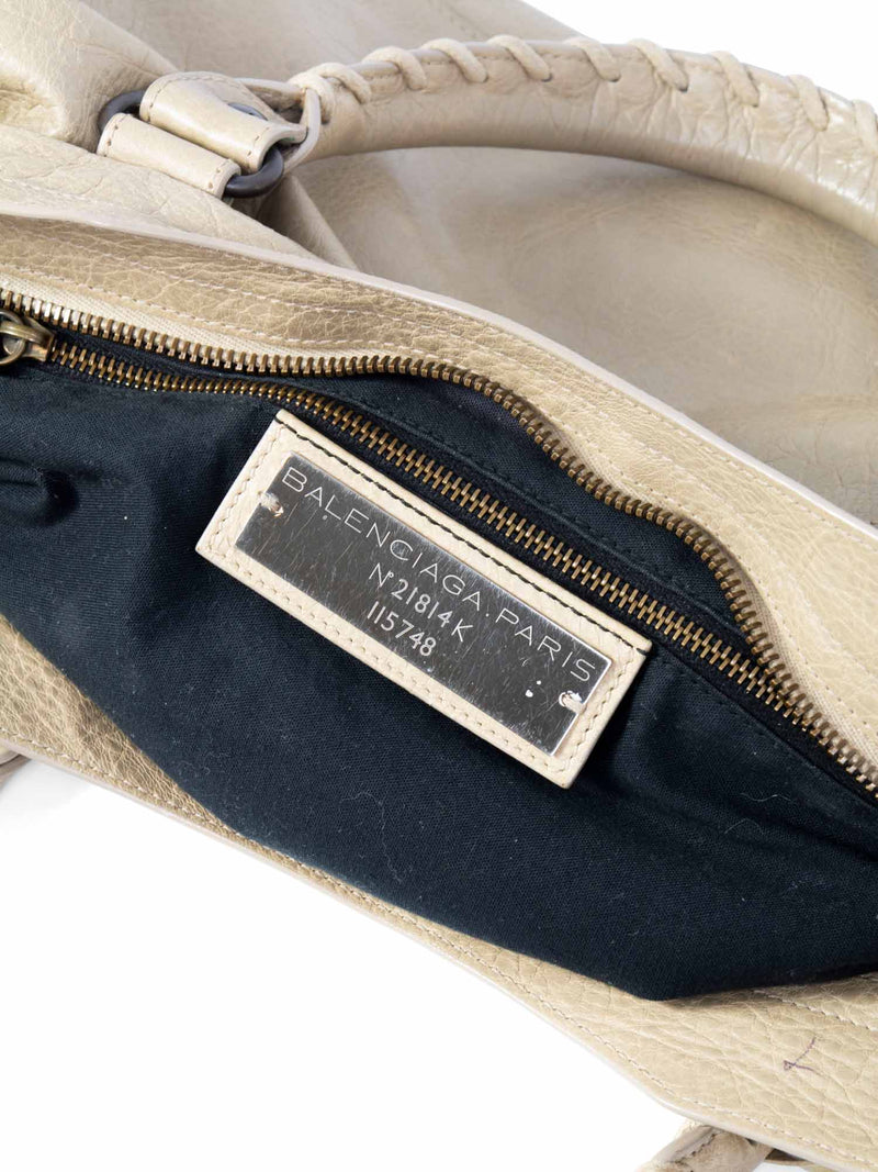 Balenciaga Agneau Classic Hardware City Bag Beige-designer resale