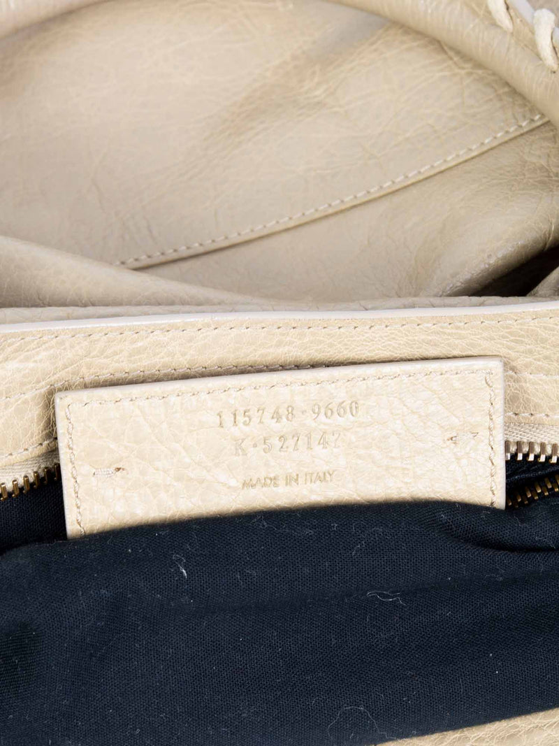 Balenciaga Agneau Classic Hardware City Bag Beige-designer resale