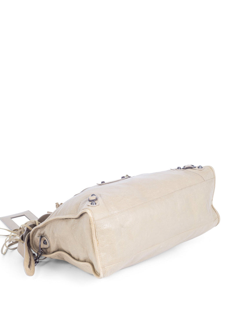 Balenciaga Agneau Classic Hardware City Bag Beige-designer resale