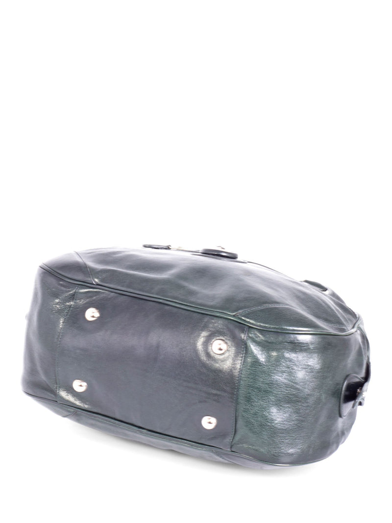 Balenciaga BB Patent Leather Top Handle Bag Green-designer resale