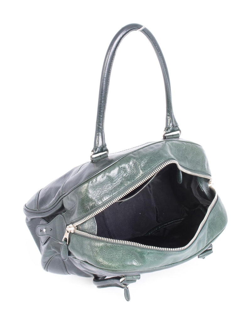 Balenciaga BB Patent Leather Top Handle Bag Green-designer resale