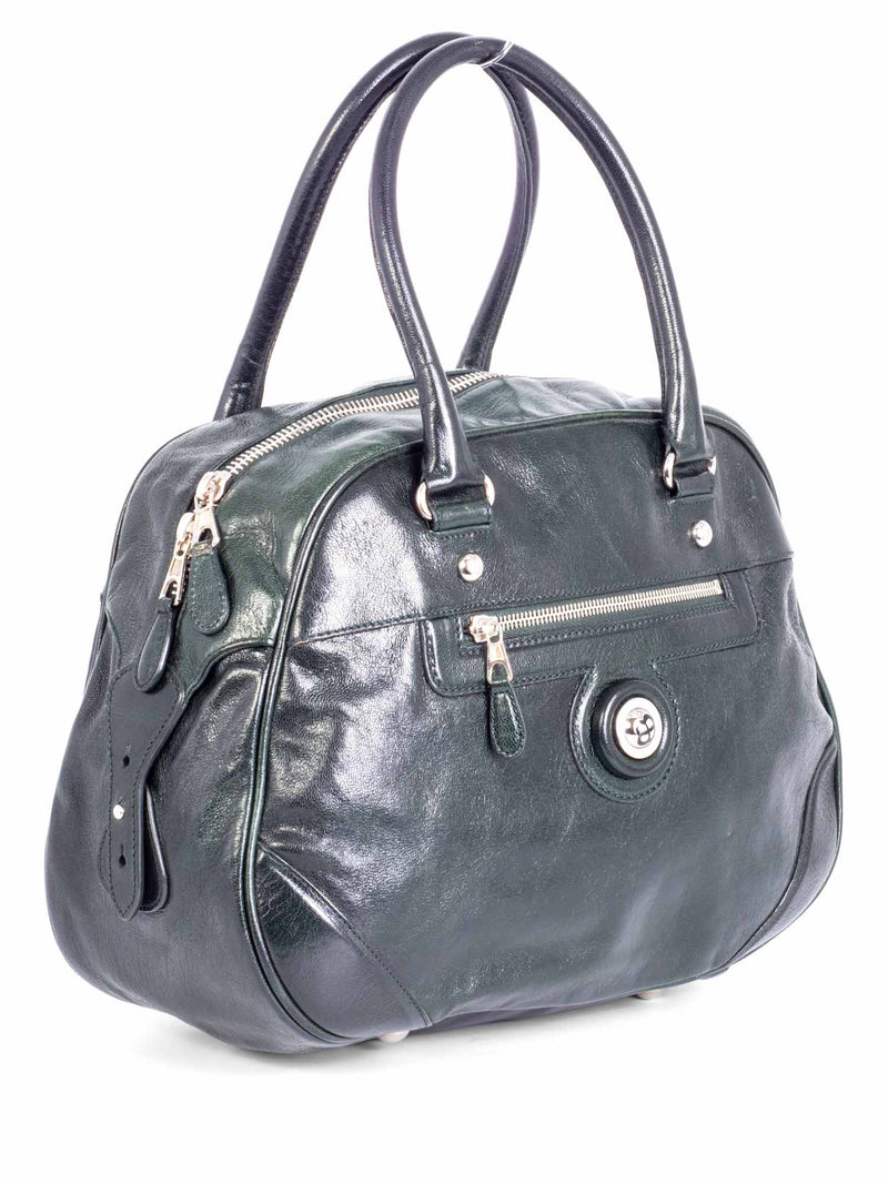 Balenciaga BB Patent Leather Top Handle Bag Green-designer resale