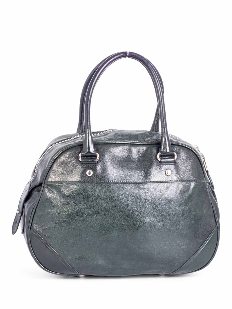 Balenciaga BB Patent Leather Top Handle Bag Green-designer resale
