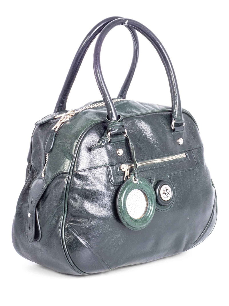 Balenciaga BB Patent Leather Top Handle Bag Green-designer resale