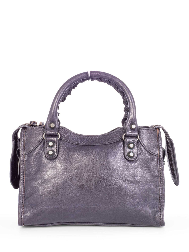 Balenciaga Distressed Leather Classic Hardware Mini City Bag Black-designer resale