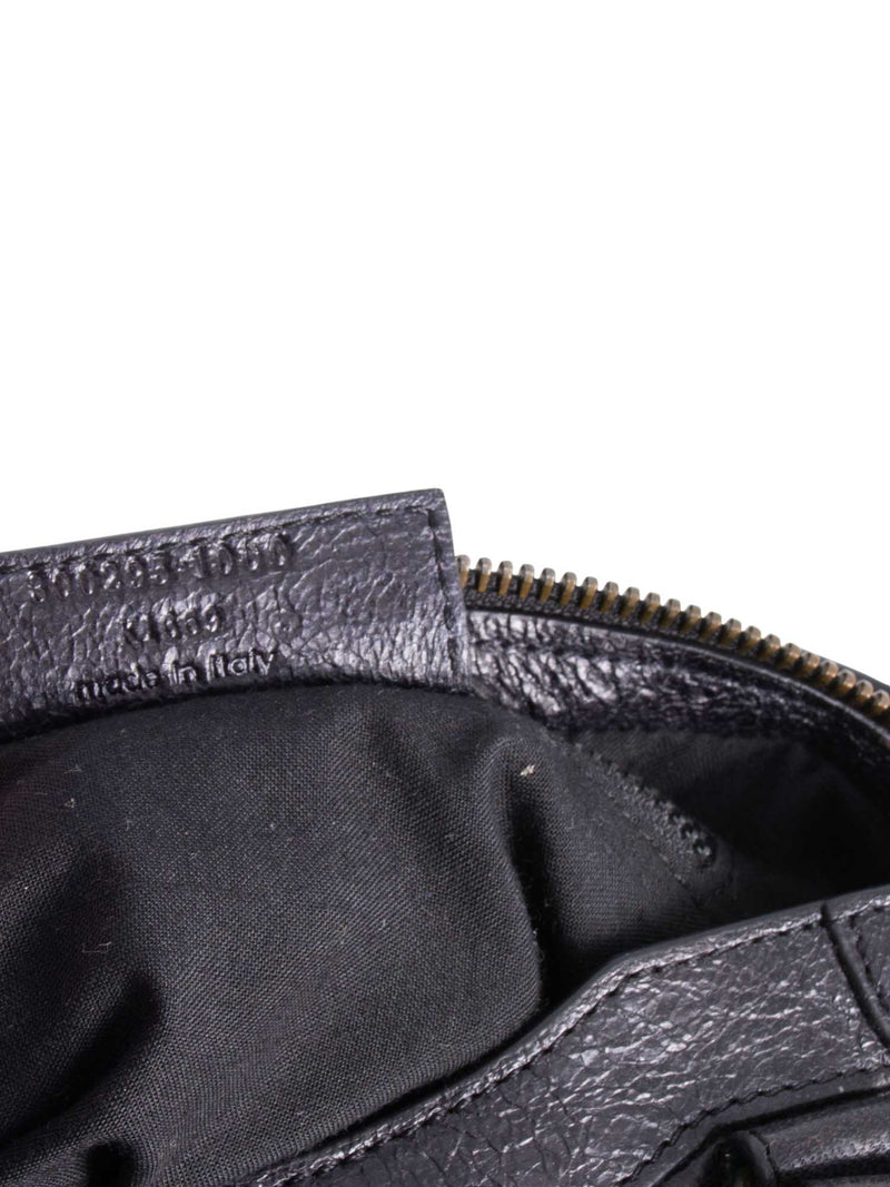 Balenciaga Distressed Leather Classic Hardware Mini City Bag Black-designer resale