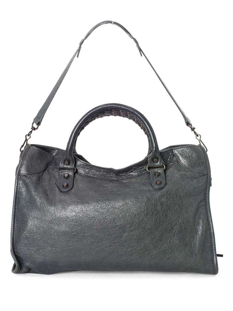 Balenciaga Leather Classic Hardware City Bag Grey-designer resale
