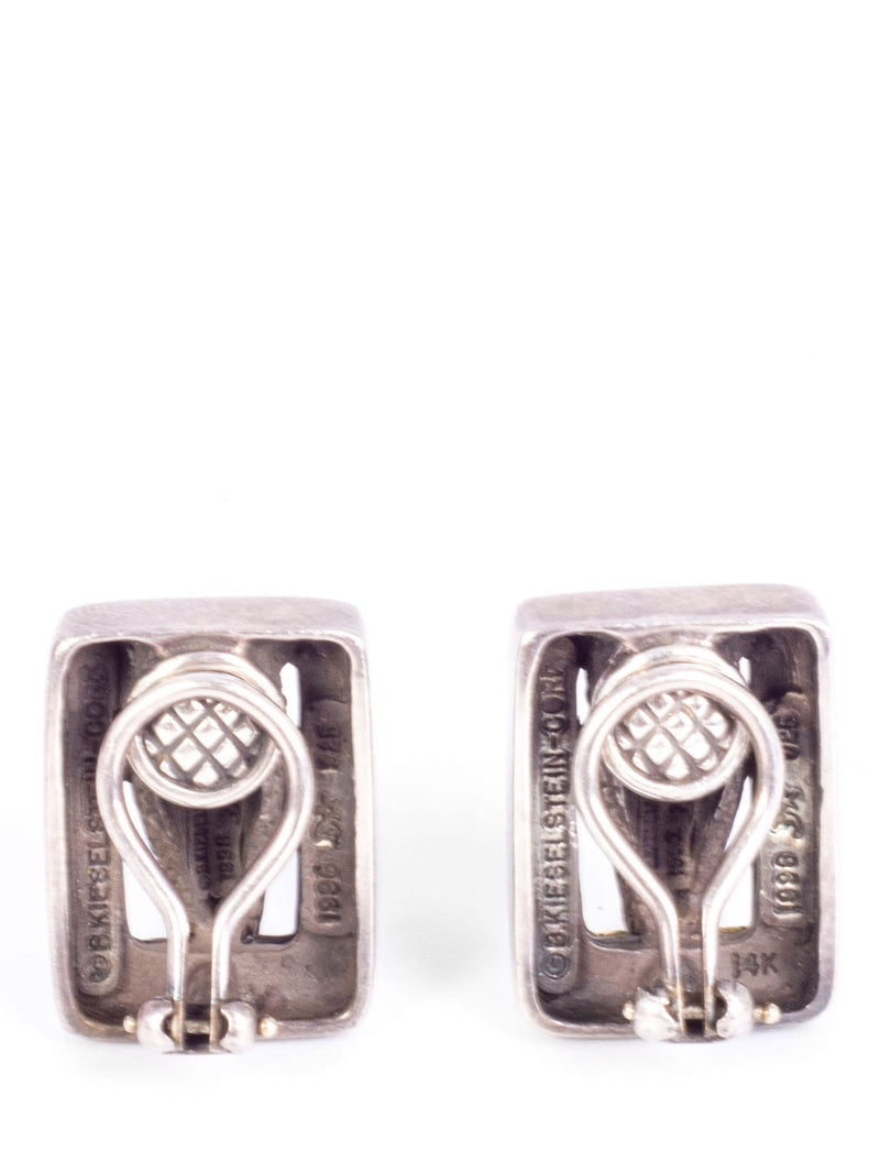 Barry Kieselstein-Cord 14K Gold Silver Alligator Clip On Earrings-designer resale