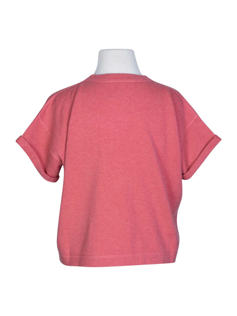Brunello Cucinelli Cashmere Monili Cropped Sweater Pink-designer resale