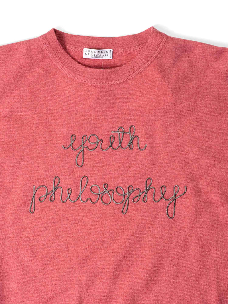 Brunello Cucinelli Cashmere Monili Cropped Sweater Pink-designer resale