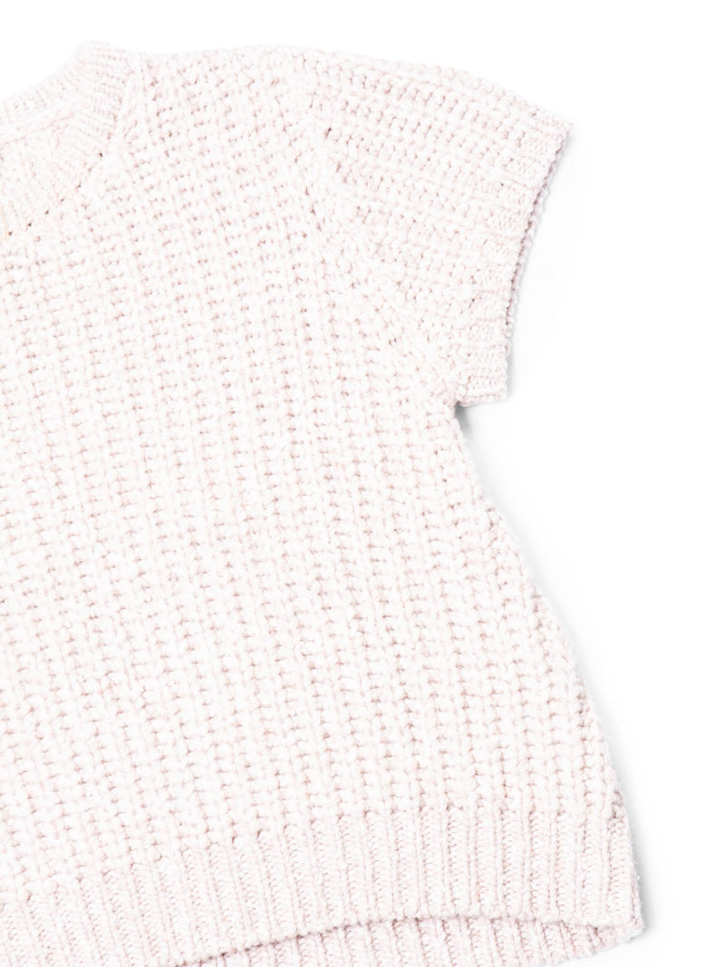 Brunello Cucinelli Cashmere Wool Short Sleeve Top Pink-designer resale