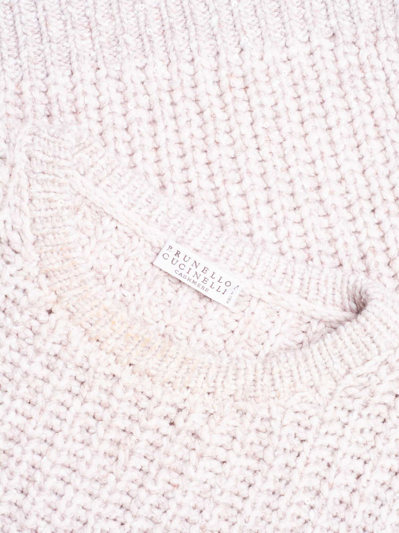 Brunello Cucinelli Cashmere Wool Short Sleeve Top Pink-designer resale