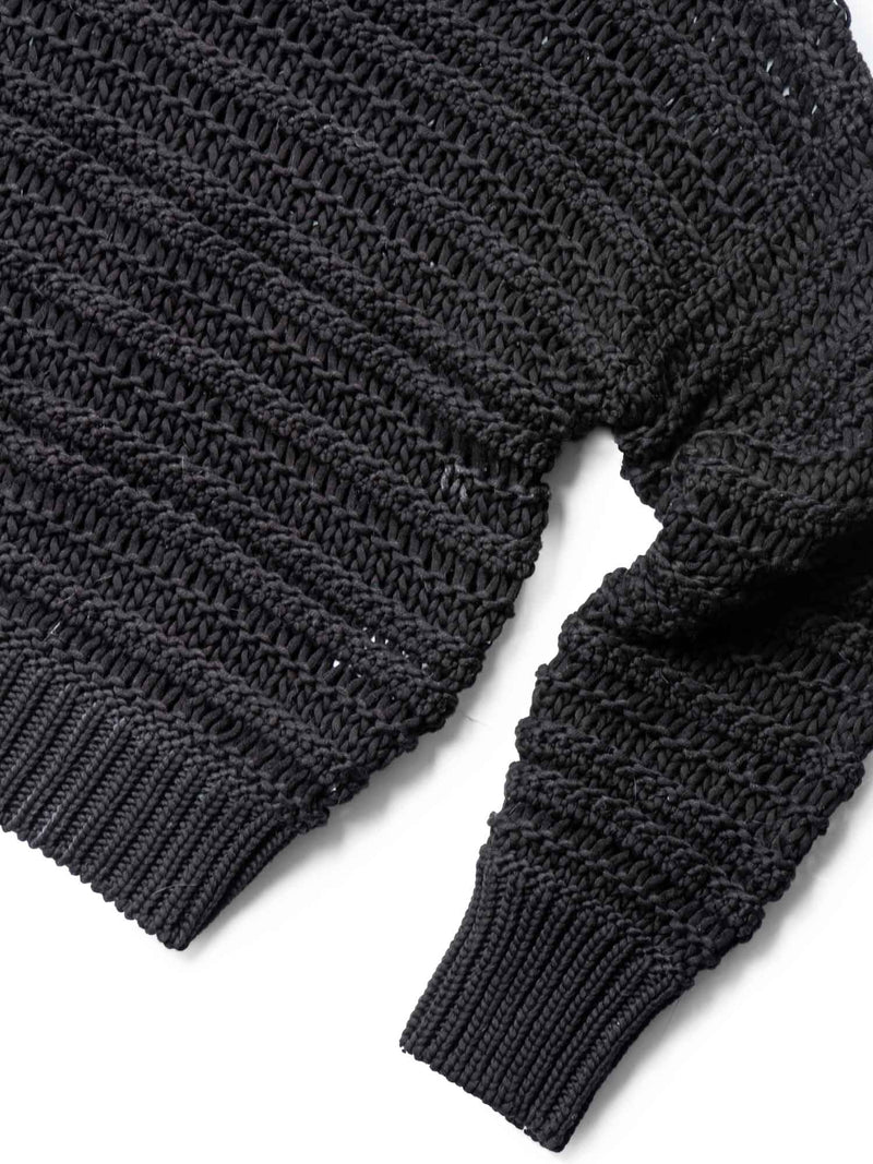 Brunello Cucinelli Cotton Bulky Knit V Neck Sweater Black-designer resale