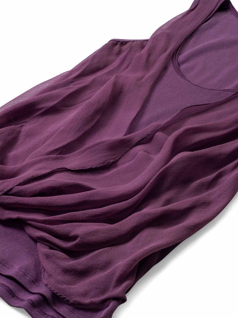 Brunello Cucinelli Cotton Chiffon Top Purple-designer resale