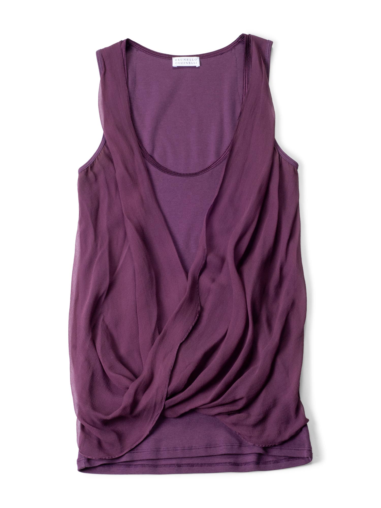 Brunello Cucinelli Cotton Chiffon Top Purple-designer resale