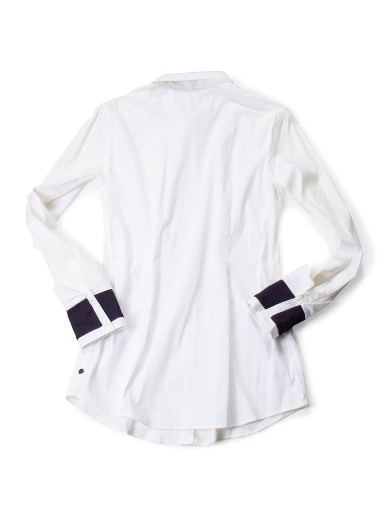 Brunello Cucinelli Cotton Fitted Boyfriend Shirt White Blue-designer resale