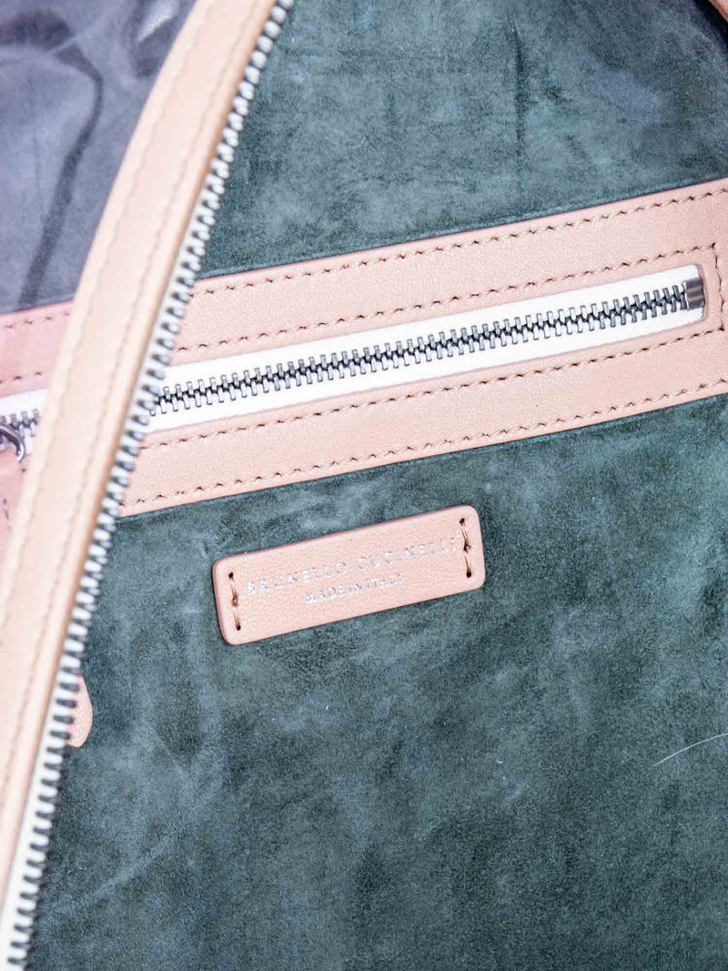 Brunello Cucinelli Leather Clear Molini Backpack Taupe-designer resale