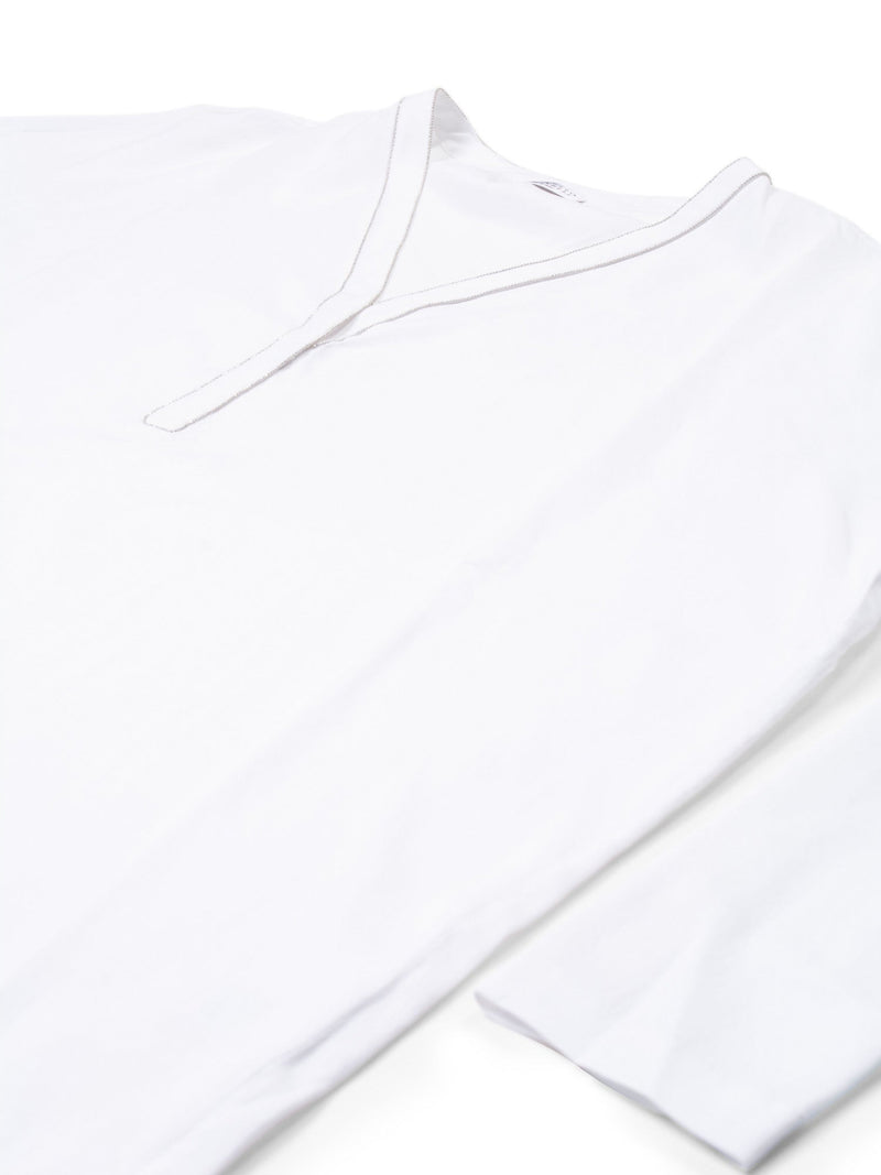 Brunello Cucinelli Monili Silk Oversized Shirt White-designer resale