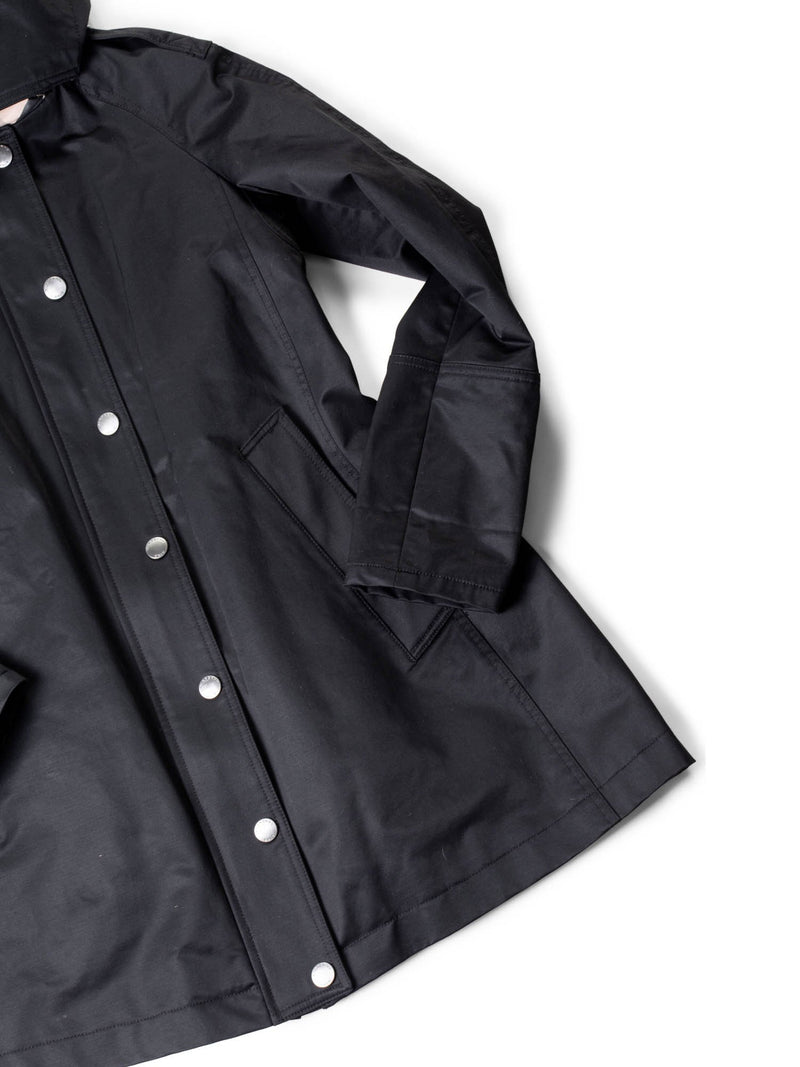 Burberry Brit Hooded Nova Check Wool Lined Coat Black-designer resale