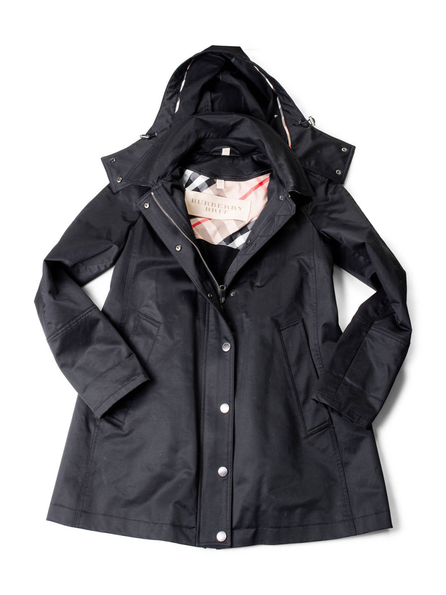 burberry brit ブラックコート Burberry-Brit-Hooded-Nova-