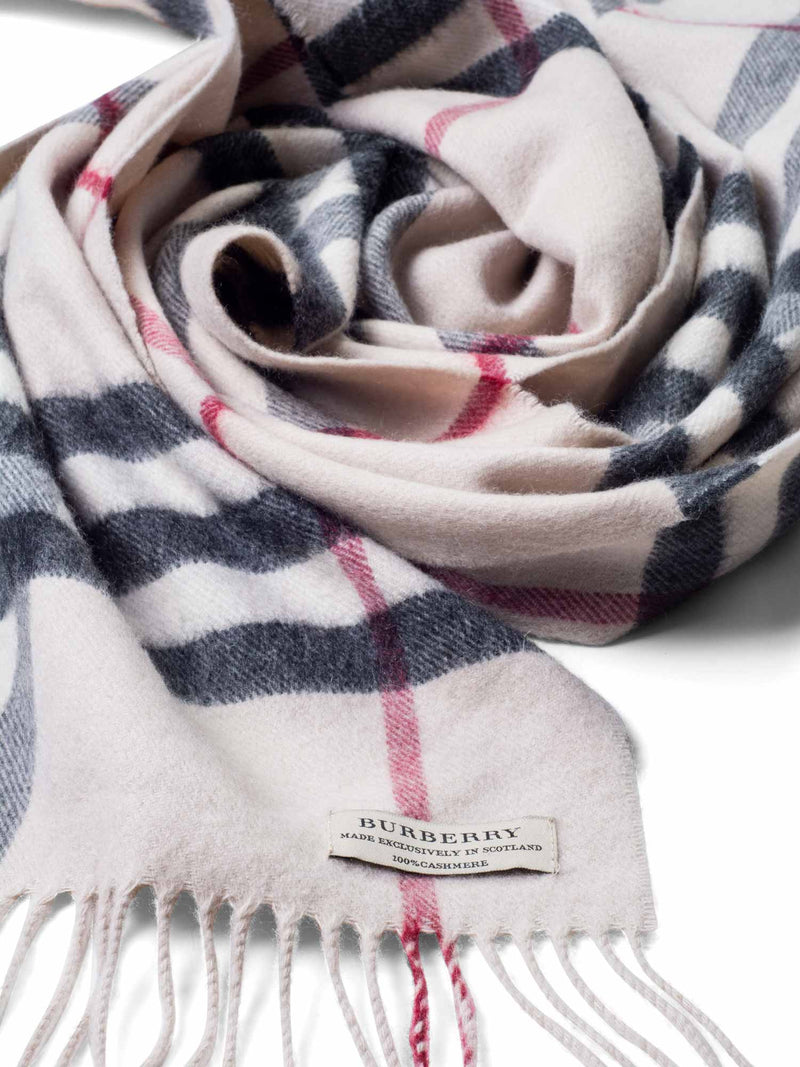 Burberry Cashmere Nova Check Scarf Beige-designer resale