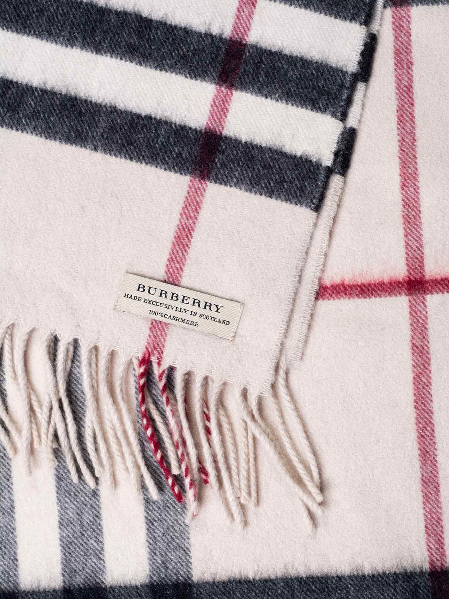 Burberry Cashmere Nova Check Scarf Beige-designer resale