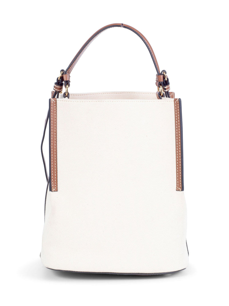 Burberry Leather Canvas Logo Bucket Bag Tan-designer resale