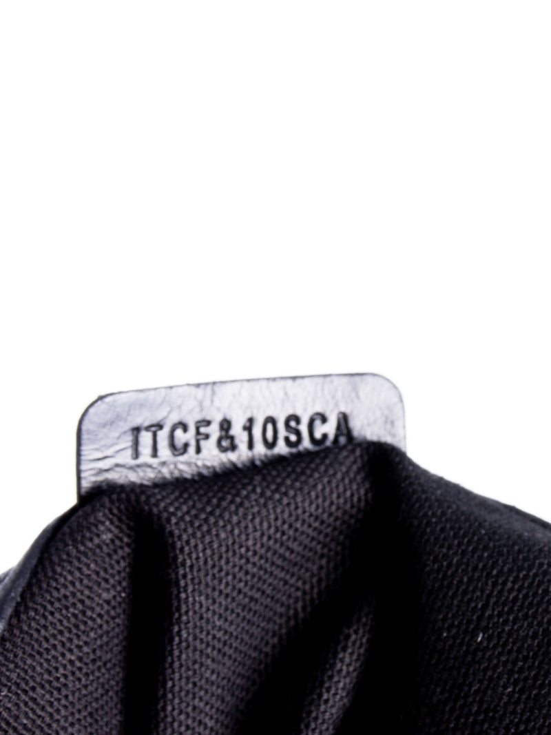 Burberry Leather House Check Bucket Messenger Bag Black-designer resale