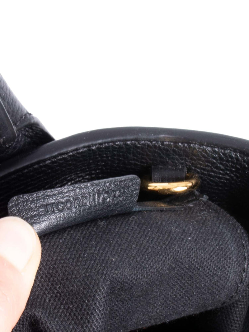 Burberry Leather House Check Small Derby Banner Tote Black-designer resale