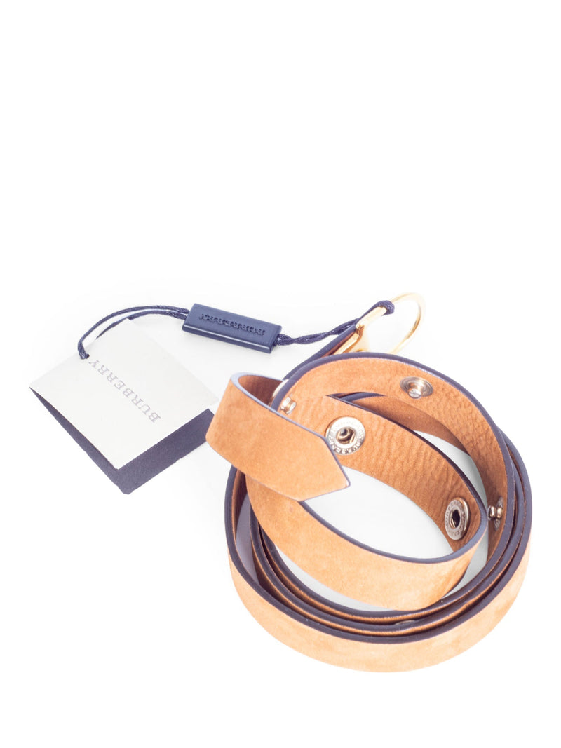 Burberry Leather Studded Belt Brown-designer resale