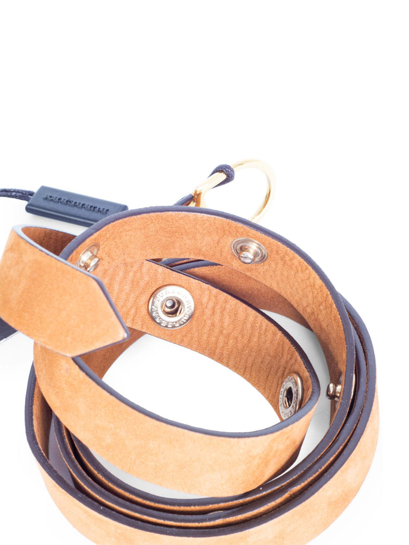 Burberry Leather Studded Belt Brown-designer resale
