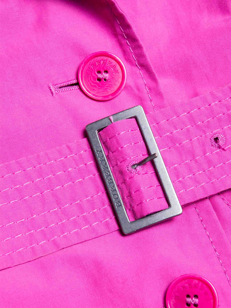 Burberry Nova Check Belted Trench Coat Hot Pink-designer resale
