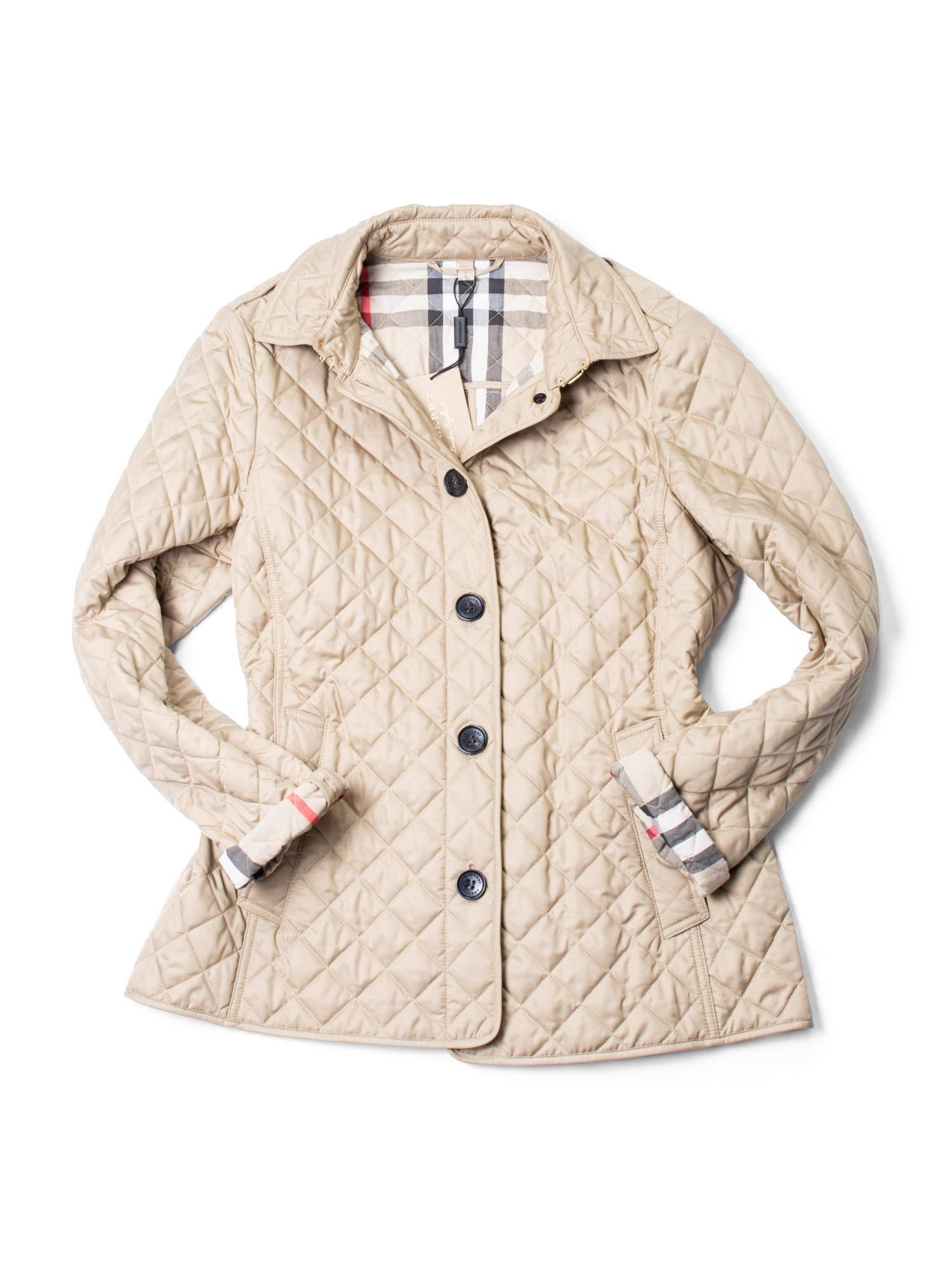 Burberry Nova Check Quilted Jacket Beige-designer resale