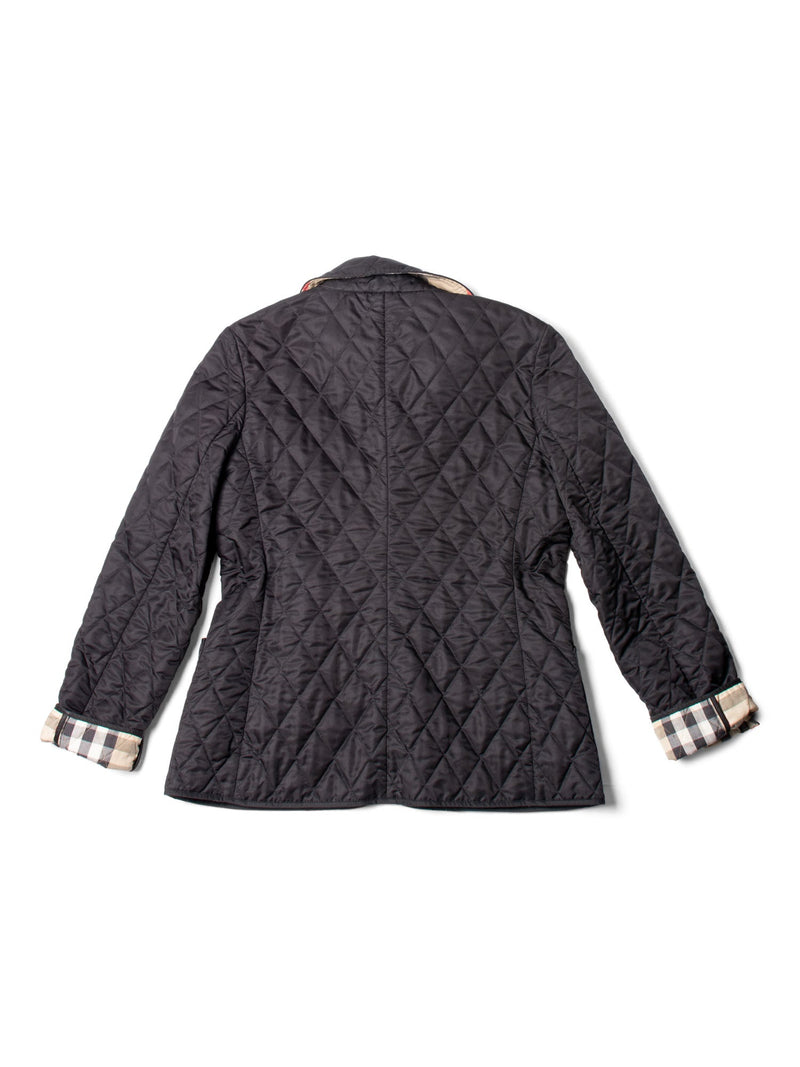 Burberry Nova Check Quilted Jacket Black-designer resale