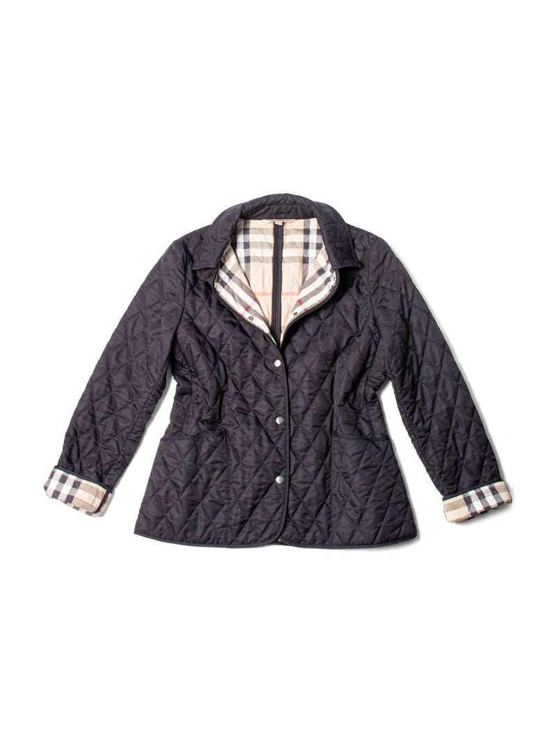 Burberry Nova Check Quilted Jacket Black-designer resale