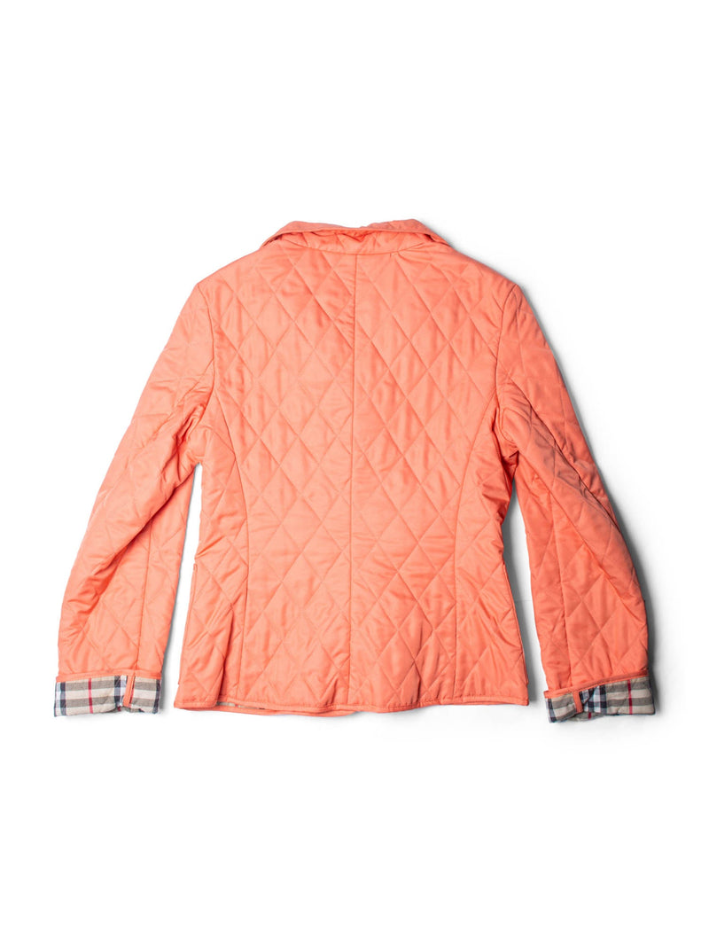 Burberry Nova Check Quilted Jacket Orange-designer resale