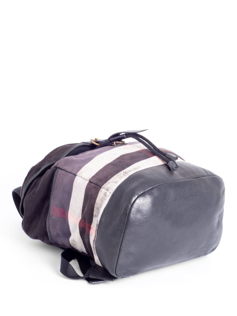 Burberry Vintage Nova Check Utility Unisex Large Backpack Black-designer resale