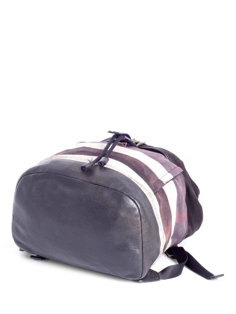 Burberry Vintage Nova Check Utility Unisex Large Backpack Black-designer resale