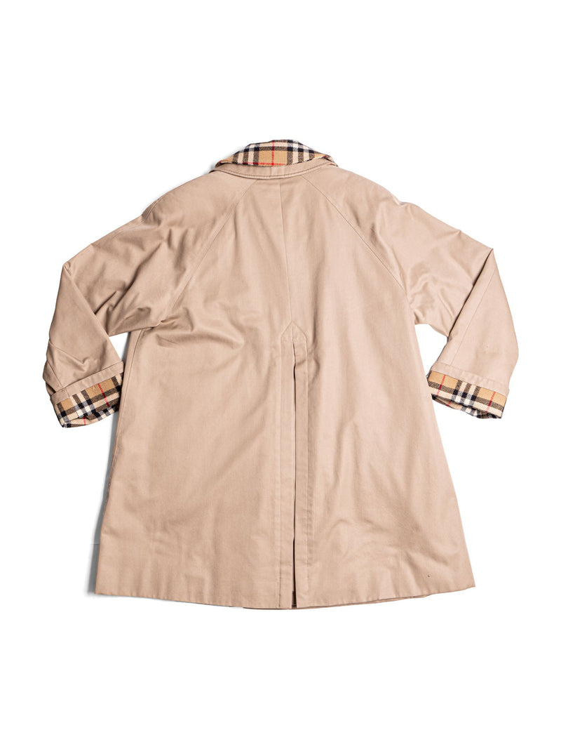 Burberry Wool Nova Check Lined Vintage Coat Beige-designer resale