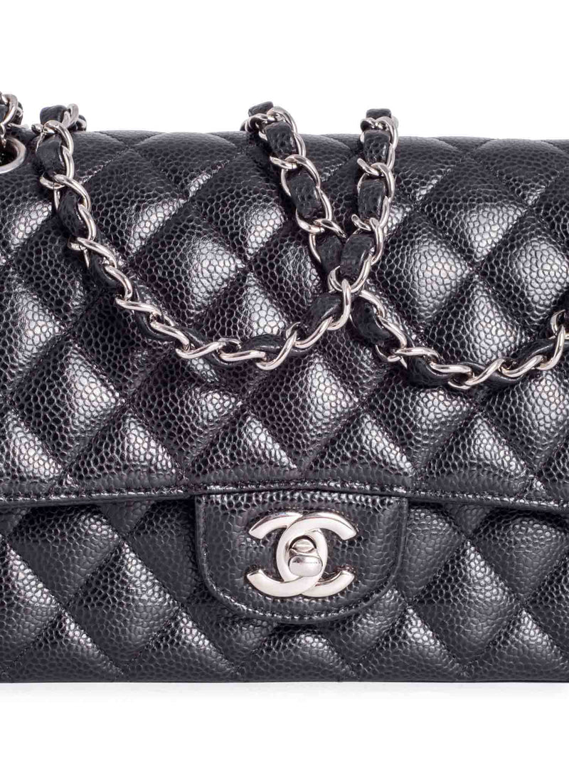 CHANEL 2.55 Caviar Quilted Medium Double Flap Black-designer resale
