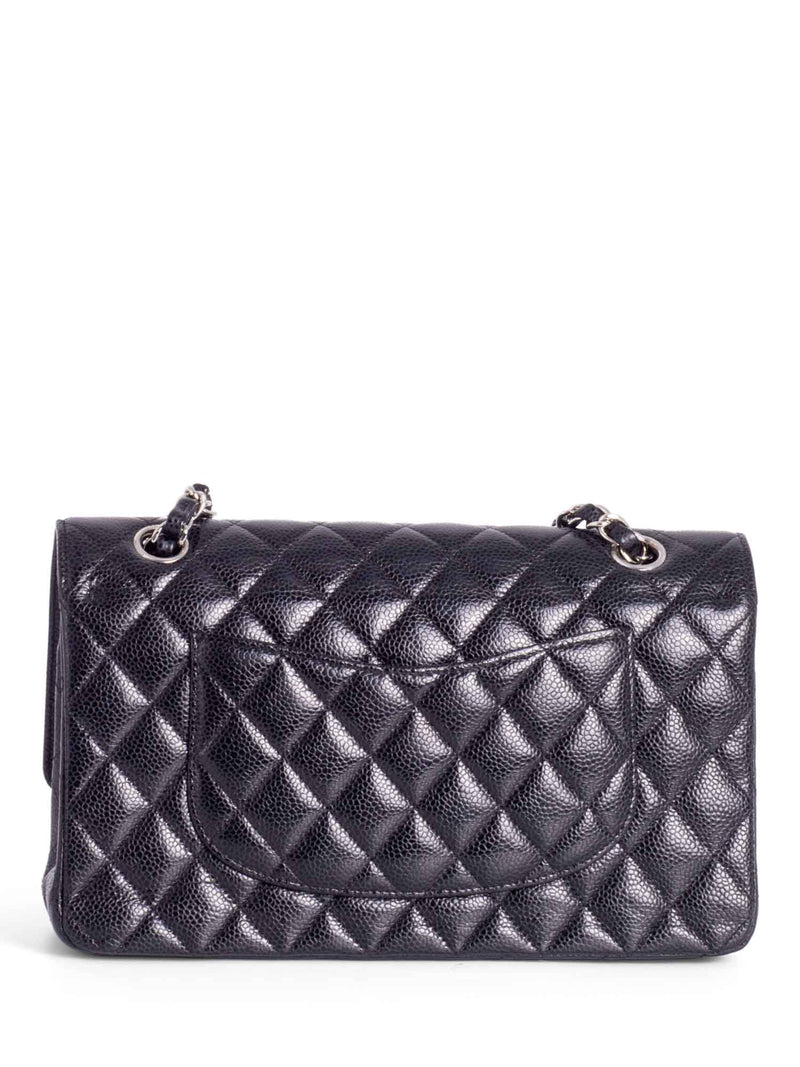 CHANEL 2.55 Caviar Quilted Medium Double Flap Black-designer resale