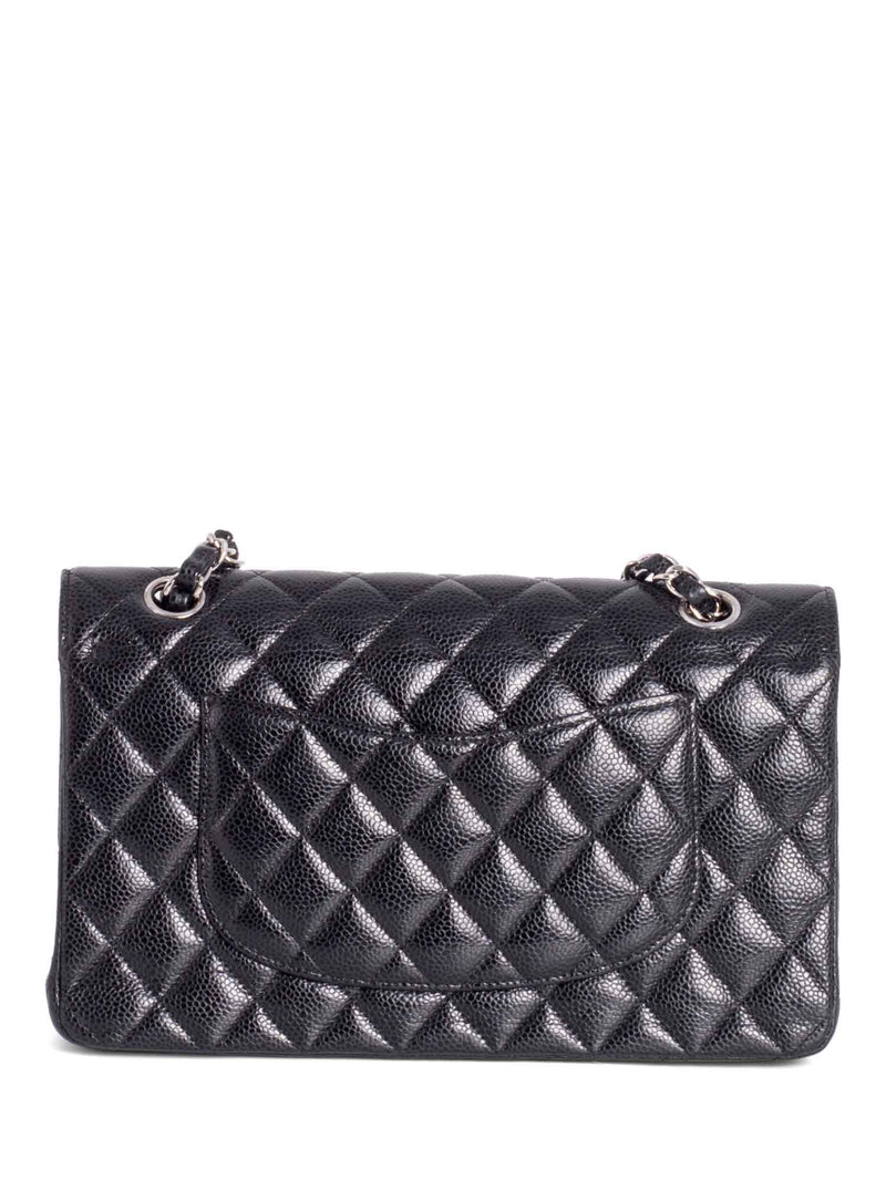 CHANEL 2.55 Caviar Quilted Medium Double Flap Black-designer resale
