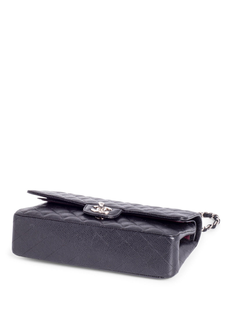 CHANEL 2.55 Caviar Quilted Medium Double Flap Black-designer resale