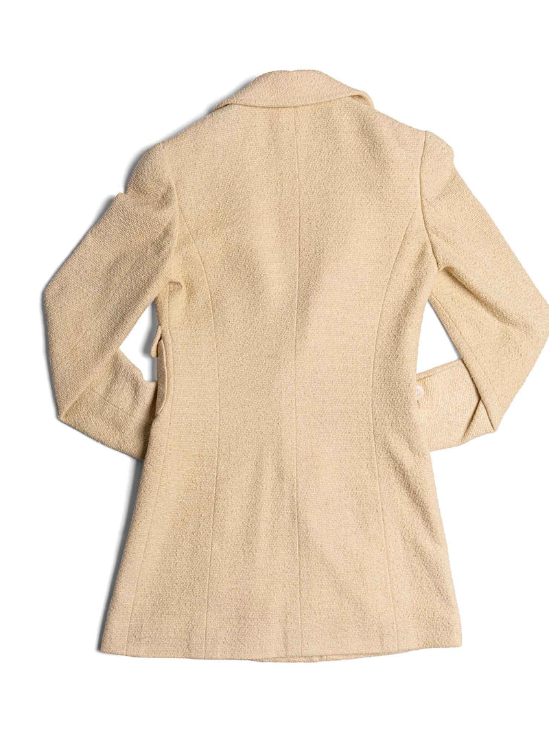 CHANEL CC Logo 90s Tweed Fitted Jacket Beige-designer resale