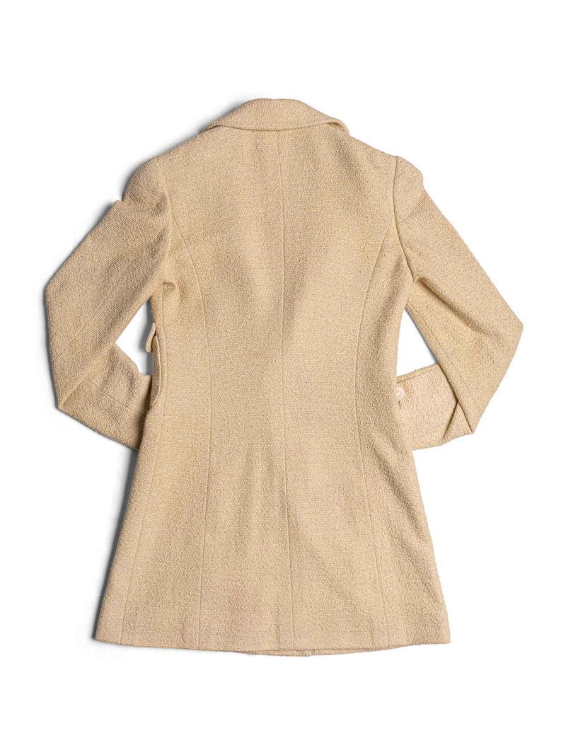 CHANEL CC Logo 90s Tweed Fitted Jacket Beige-designer resale