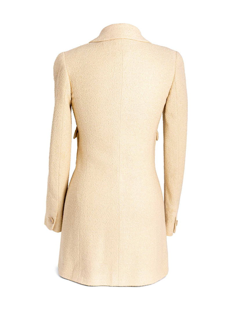 CHANEL CC Logo 90s Tweed Fitted Jacket Beige-designer resale