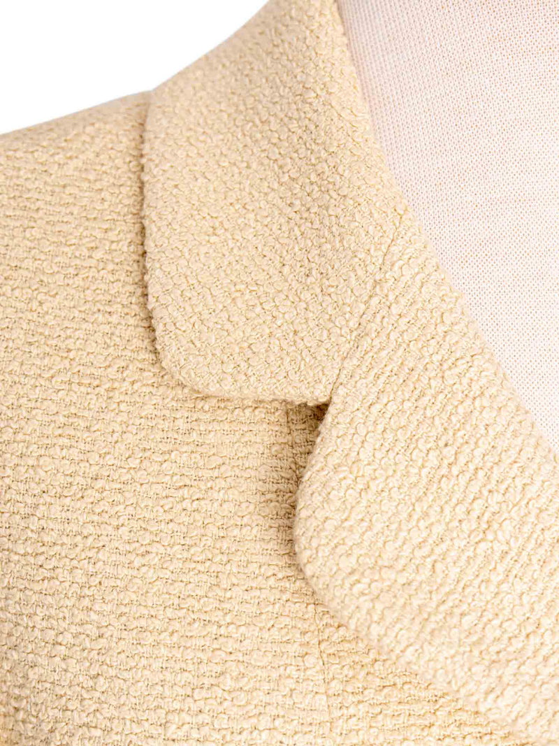 CHANEL CC Logo 90s Tweed Fitted Jacket Beige-designer resale